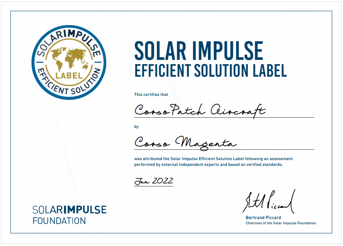 Solat Impulse certificate for efficient solution label